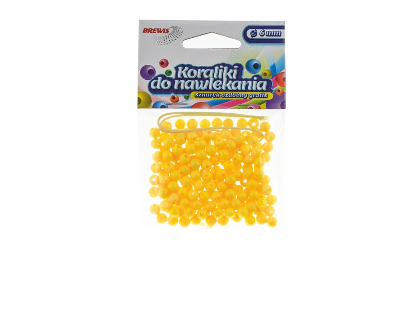 Koraliki do nawlekania 6mm K6-2 Brewis żółte